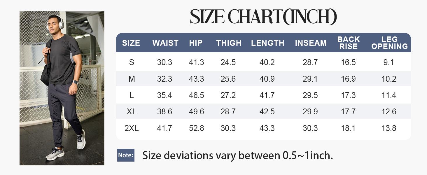 Mens Sweatpants with Zipper Pockets - Lightweight Athletic Joggers for Workout, Running, Gym, Track, Casual Wear