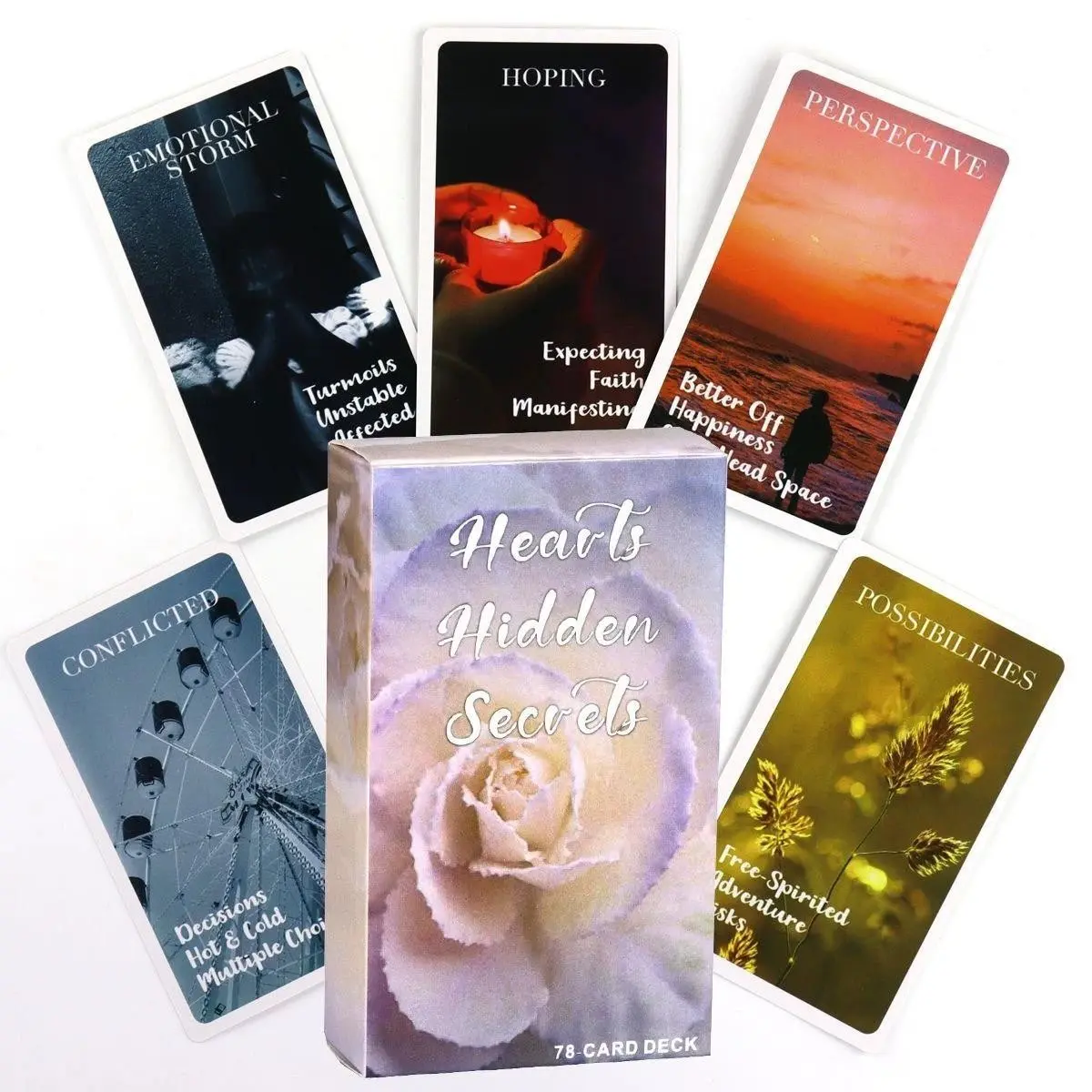 Heart Hidden Secret Oracle Card, 78pcs Tarot Card Deck, Card Games, Spiritual Inspiration Tool, Family Party Entertainment, Birthday & Holiday Gift, Card Games For Teens