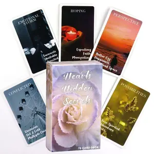 Heart Hidden Secret Oracle Card, 78pcs Tarot Card Deck, Spiritual Inspiration Tool, Family Party Entertainment, Birthday & Holiday Gift