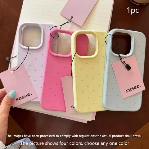 Macaron Color Liquid Silicone Heart Phone Case, Phone Shell, Soft Tpu Protective Cover for iPhone 17-11 Pro Max, Fashionable Gift Idea, Mobile Phone Accessories