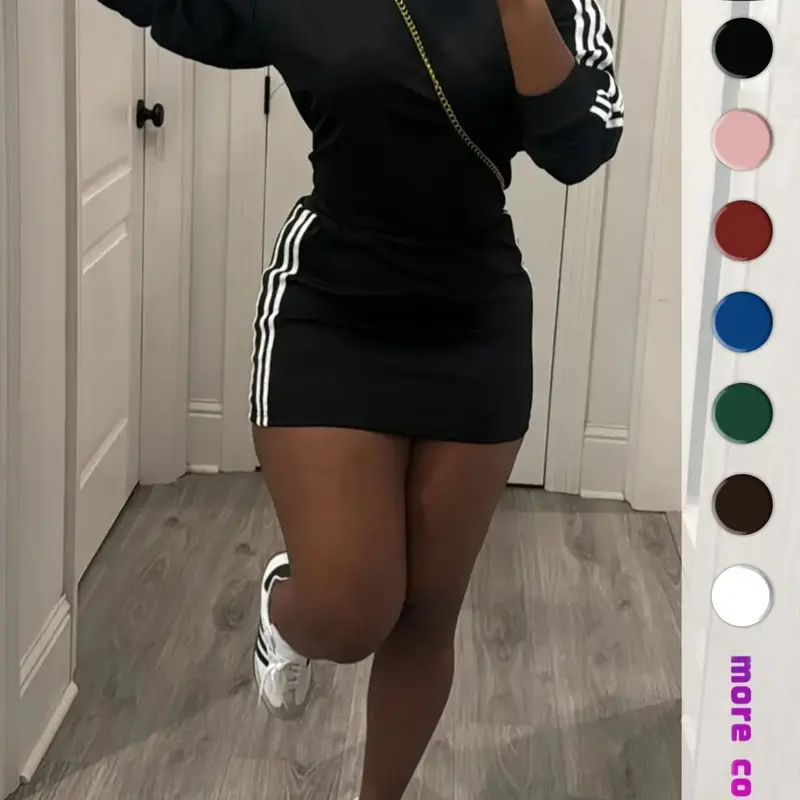 【Black Friday】Women's Sporty Two-Piece Set with Long-Sleeve Top and Fitted Mini Skirt, Trendy and Comfortable Casual Outfit for Everyday Wear