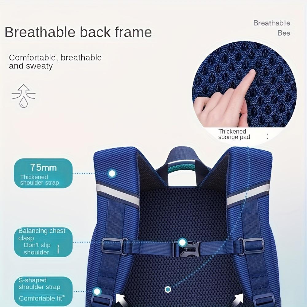 Cartoon Astronaut Backpack - Large Capacity, Adjustable Straps, Tablet Pocket, Ideal School & Commuting, Navy Blue with Colorful Space Design, Backpack School