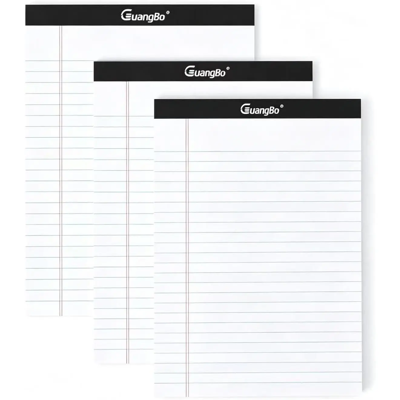 3 Pack White Legal Pads 8.5 x 11 Wide Ruled Note Pads 50 Sheets Micro Perforated Writing Pads for Work Study Daily Note Taking List