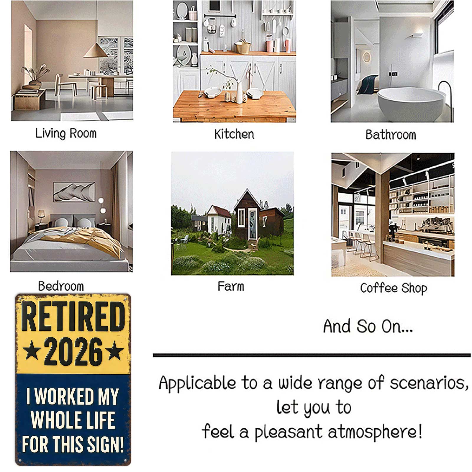 【20*30cm/8*12inch】Funny Signs, Retired 2026 "I Worked My Whole Life For This Sign" Funny Retirement Wall Decor & Gift for Upcoming Retirees 8x12inch Aluminum Metal Sign