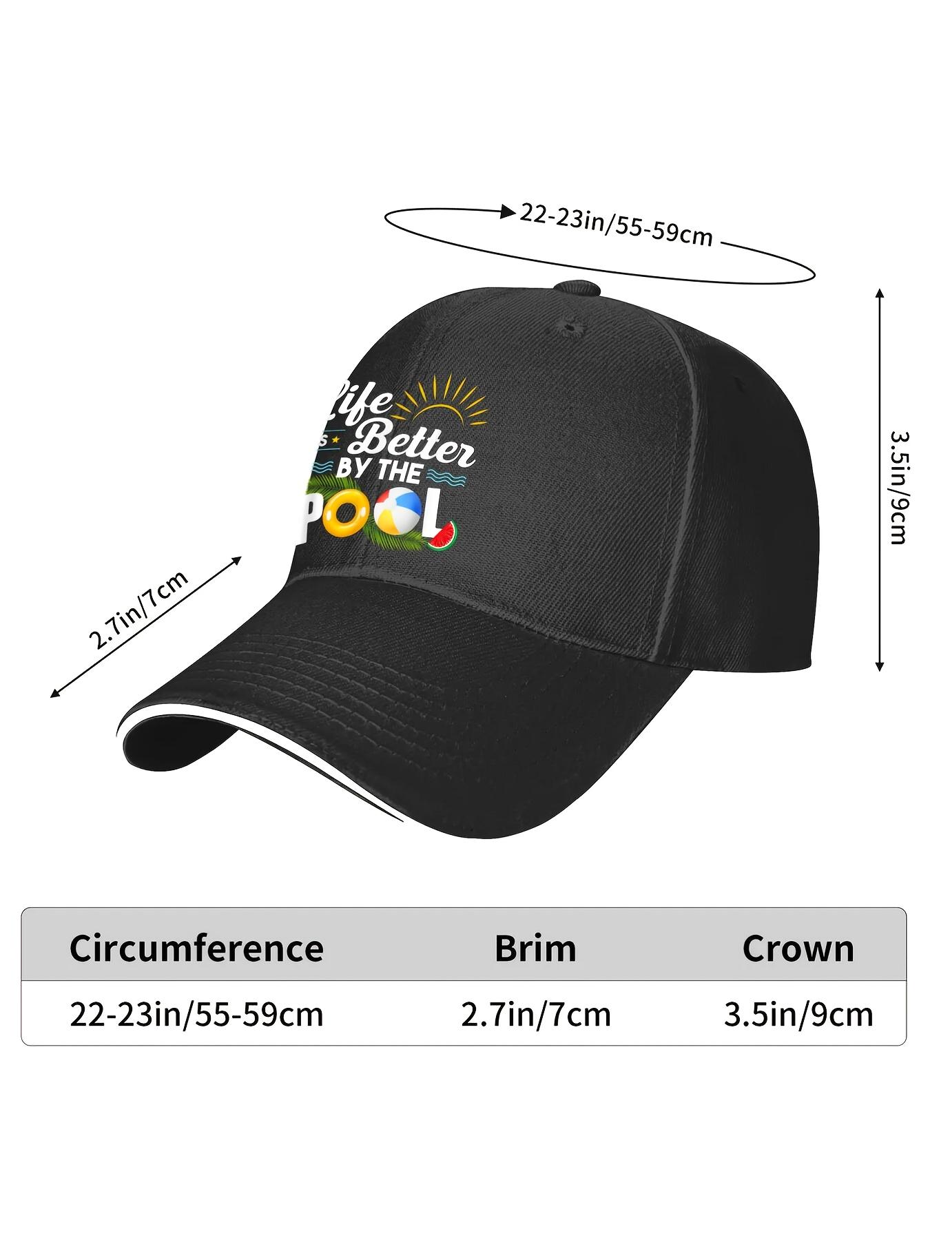 1pc Men'S Life Is Better at The Pool Summer Vacation Summer Sandwich Baseball Cap Adjustable Breathable Casual Hat Spring/Summer/Autumn/Winter Hat Christmas Gift