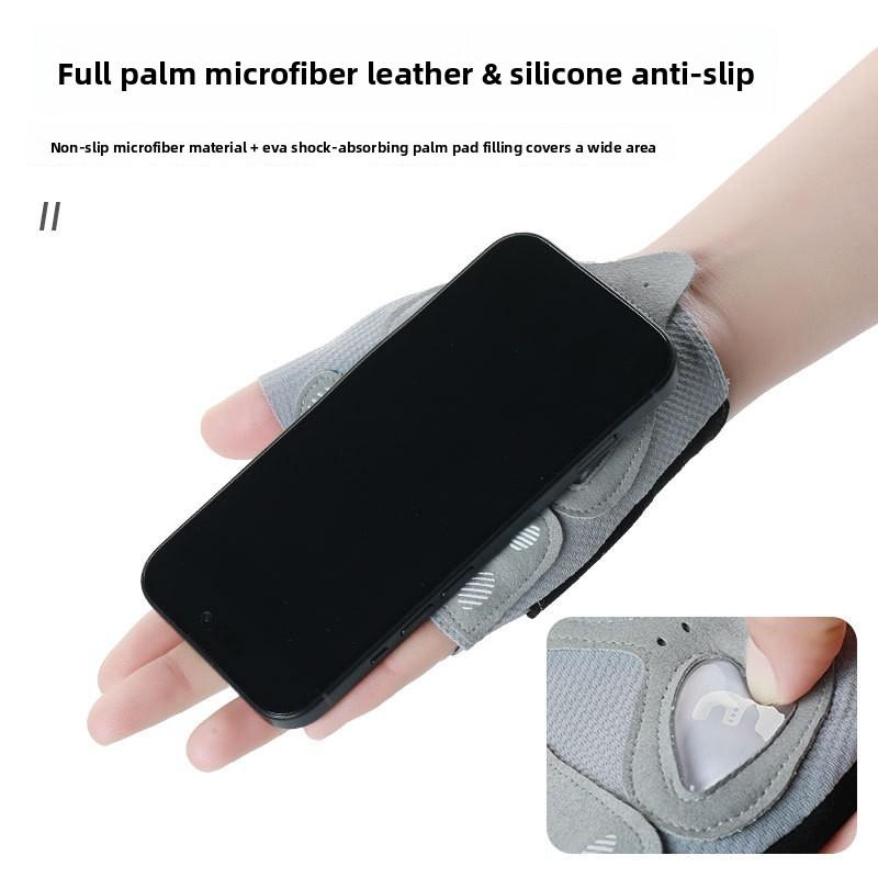 Sports half-finger gloves men's and women's outdoor sports cycling fitness non-slip and anti-wear liquid silicone barbell gloves