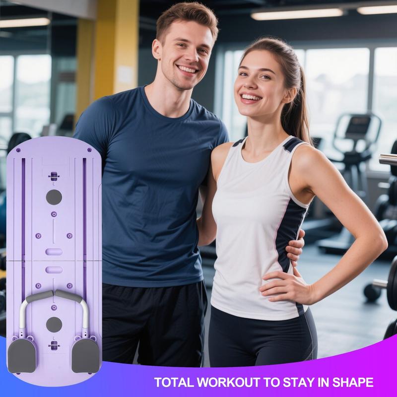 8-in-1 multifunctional folding stretch board, training board set with resistance bands, home fitness, push-up training. Multiple training methods, can be used for abs, biceps, triceps, and full-body core strength exercises. Foldable design, space-saving,