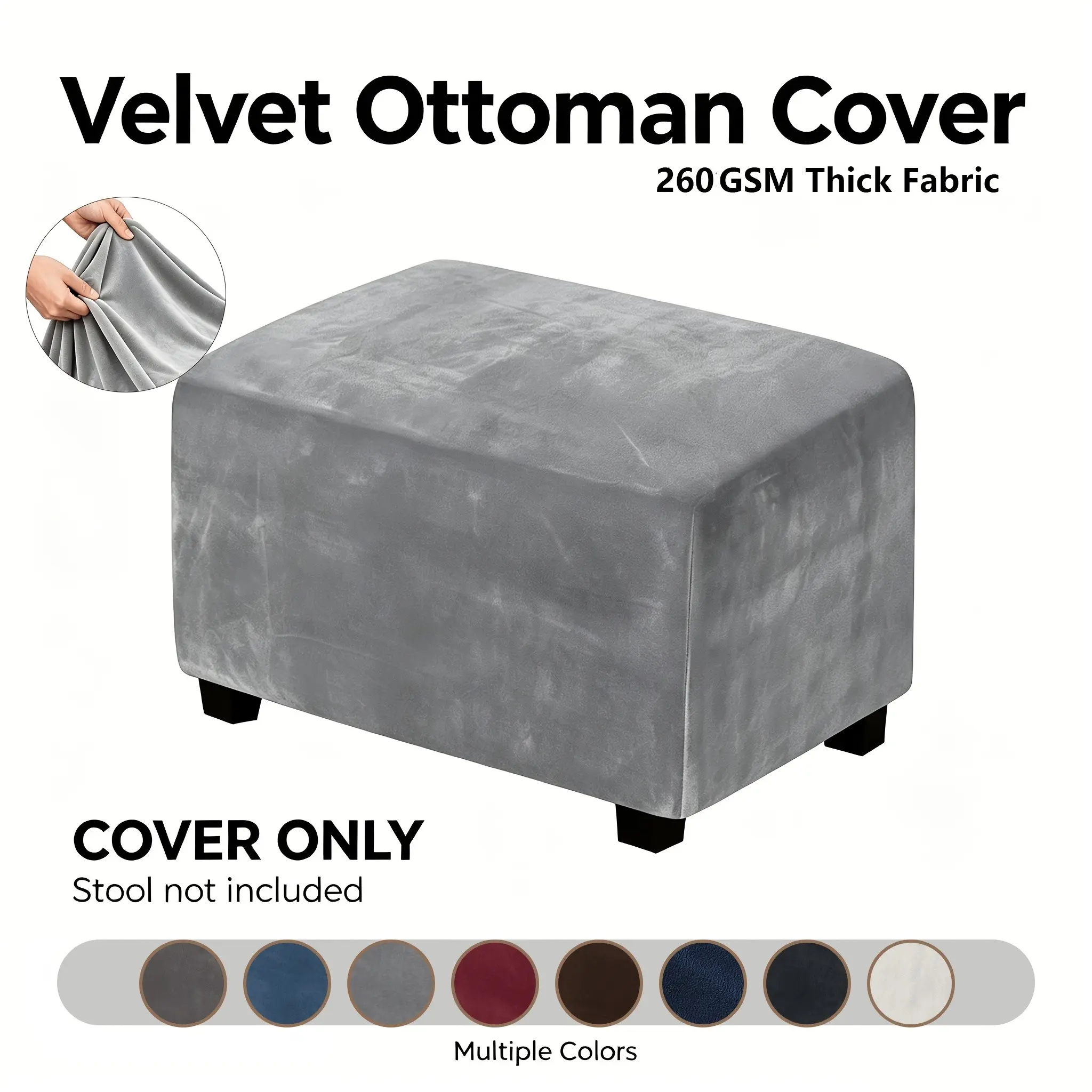 Velvet square stool cover, durable and comfortable design, perfect choice for home use, Bar Stool Covers