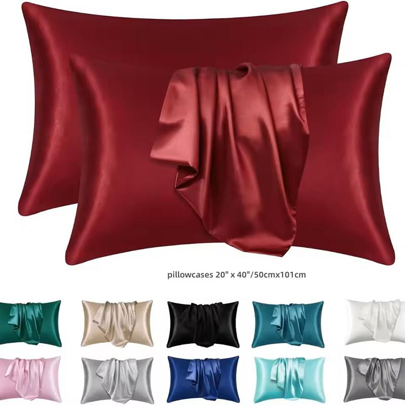 2pcs Boost Beauty Sleep Silky Satin Pillowcases – Cooling, Hair & Skin-Friendly, Easy-Care