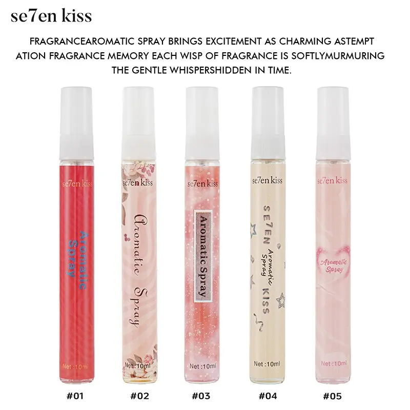 Portable Perfume for Women, Floral Scent Fresh Long-Lasting Light Fragrance, Small Tube Spray, 5-Piece Set, Convenient Travel Essential