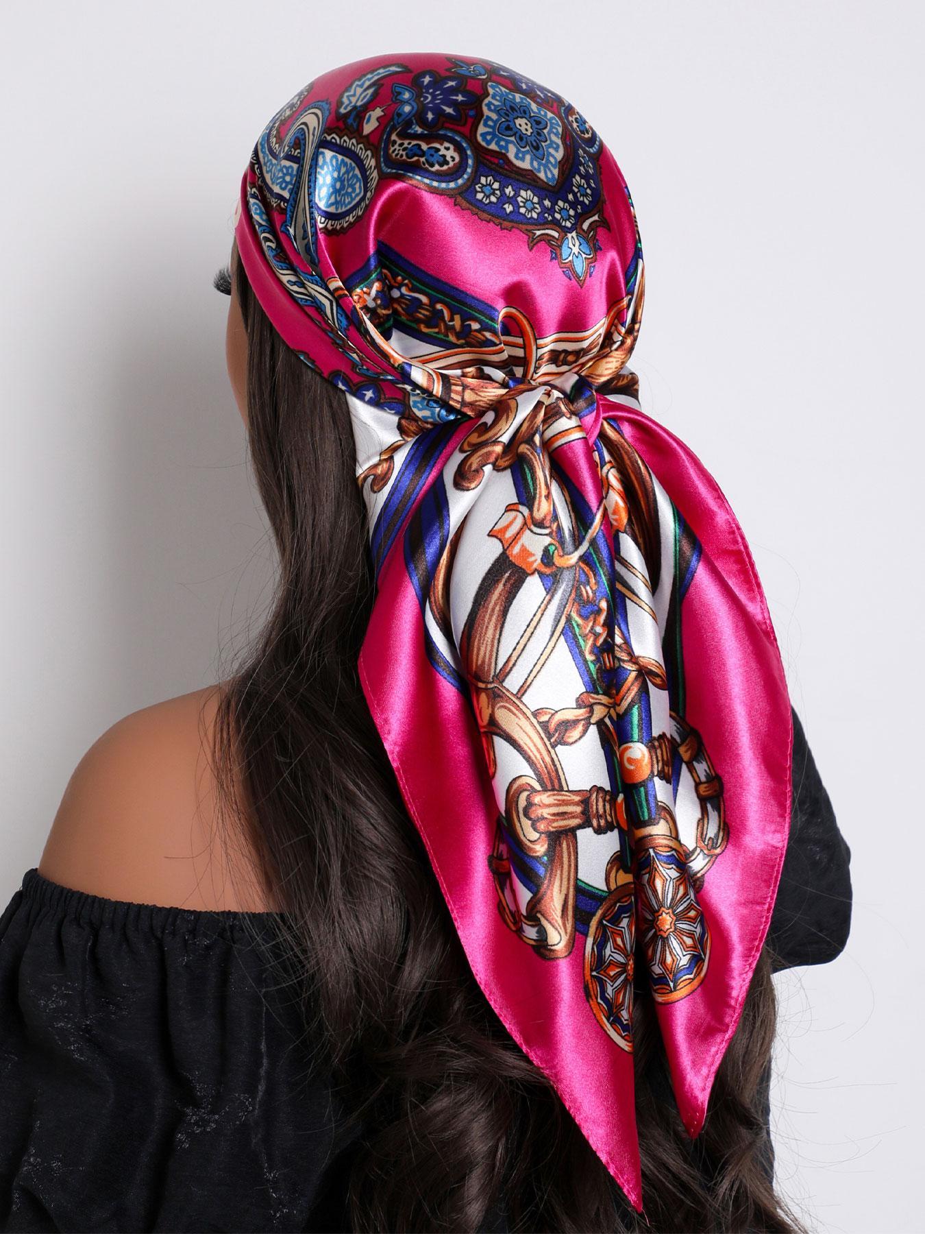 35" Women's Bohemian Style Scarf, Silk-Like Headband for Elegant Looks, Perfect Gift for Any Occasion, Casual Lightweight Woven Fabric