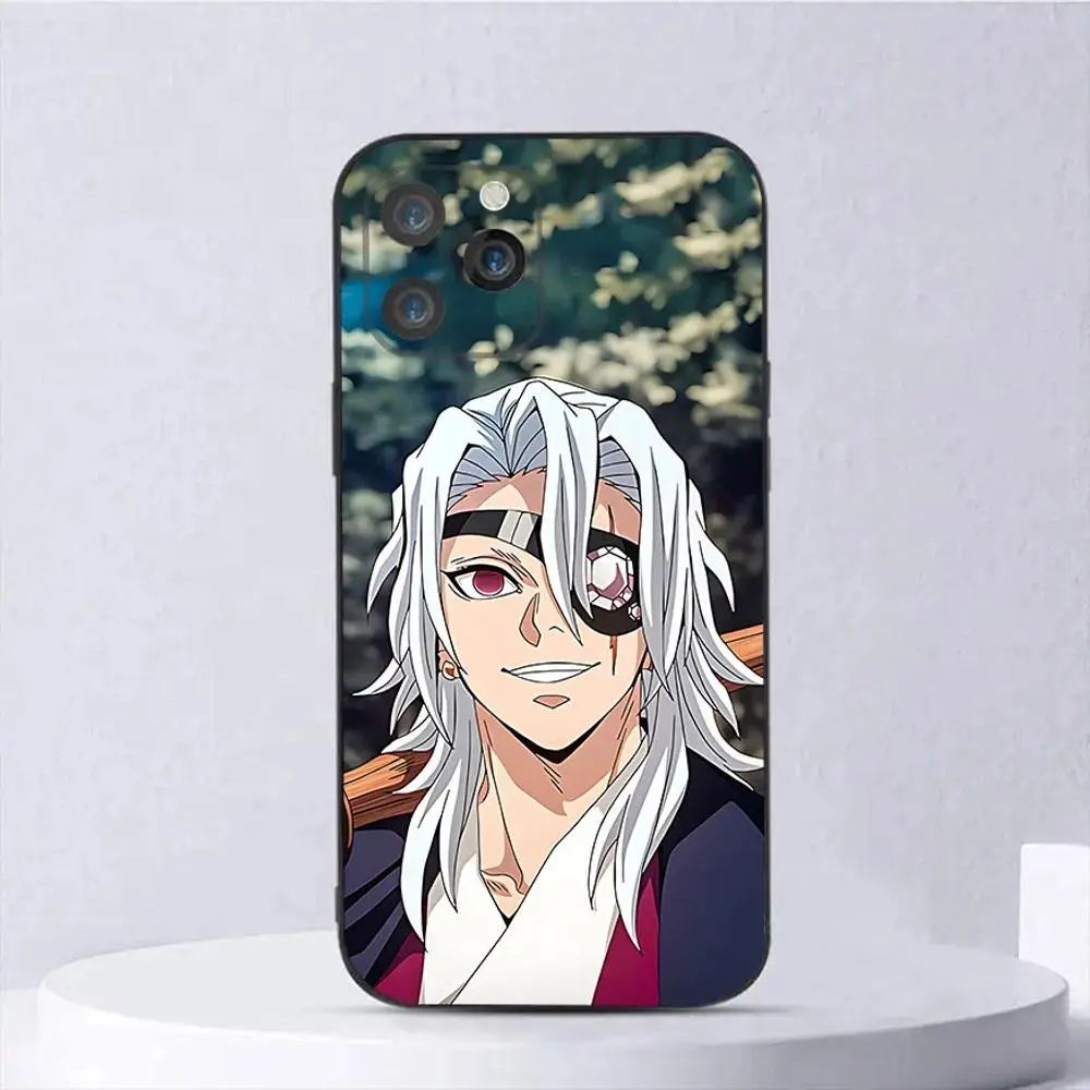 Anime Tengen Uzui Soft Silicone Black Protection Phone Case for iPhone 12-17 Pro Max, 11 Pro Max, Air Models - Custom Casing for Smartphone, Handheld, Cellphone Devices, Anime Fans