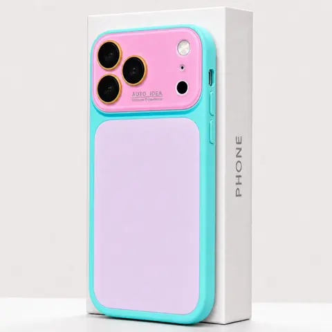 LU7 Model Soft-Touch Dopamine Color Block Casing for iPhone 13-18 Pro Max - Shockproof, Minimal Aesthetic, Cute Summer Vibe Protective Cellphone/Smartphone Accessory (Cute Phone Accessories Included)