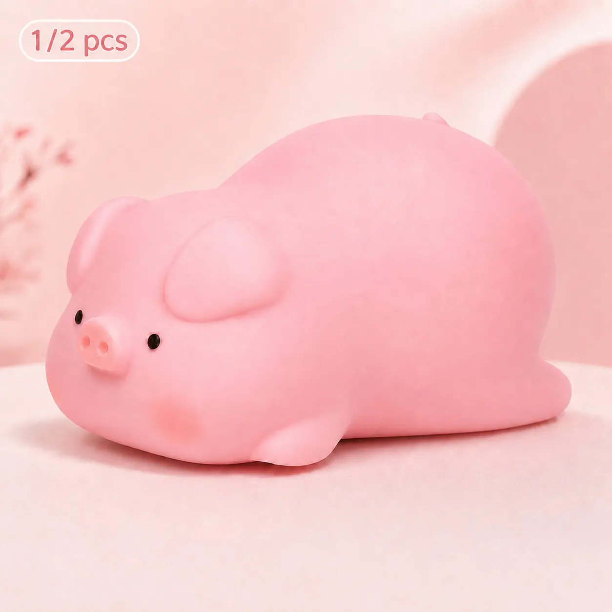 1 PC Pig Squishy Stress Relief Toy, Squishy Stress Balls, Cute Fast Rebound Fidget Toy, Soft Pink Pig Anxiety Relief Sensory Squeeze Toy for Teens Adults, Calming Office Home Stress Ball, ASMR Relaxation gifts, Birthday Party Favors