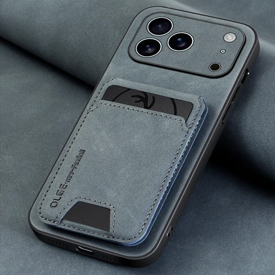 Luxury Synthetic Leather Card Bag Holder phone Case for iPhone 17 16 E 15 13 14 Pro Max Leather Card Slot Bag Protective Cover