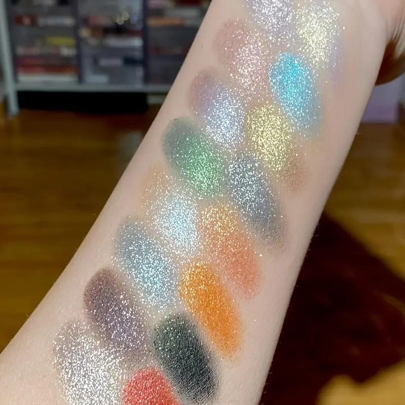 16 Colors Full Flash Pearl High Pigment Eyeshadow Palette,Green Multicolor Eyeshadow,Create A High Cold Deep Look, Carnival 16 Colors Full Flash Pearl High Pigment Eyeshadow Palette,Green Multicolor Eyeshadow,Create A High Cold Deep Look, Carnival