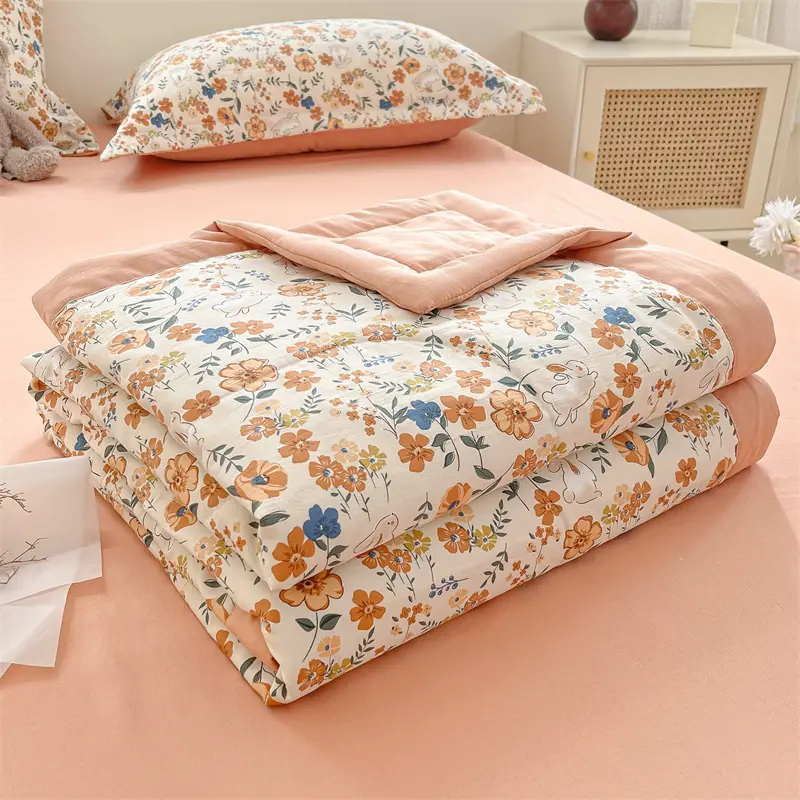 1pcs Breathable Summer Quilt, Ultra-Soft Moisture-Wicking, Quick-Dry, Non-Stuffy Night, Dual Use for Sofa & Bed, Comfortable Airflow