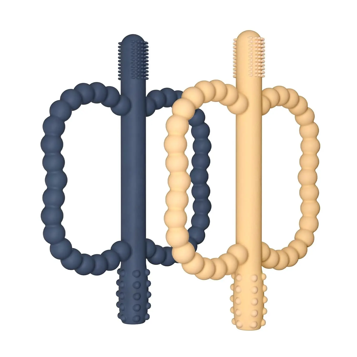 2 Pack Baby Silicone Teething Toys - BPA Free Teething Sticks & Tubes for Babies, Soothe Gums Sensory Chew Toys for Newborn Infants Toddlers 0-36 Months, Baby Girl(Gift)