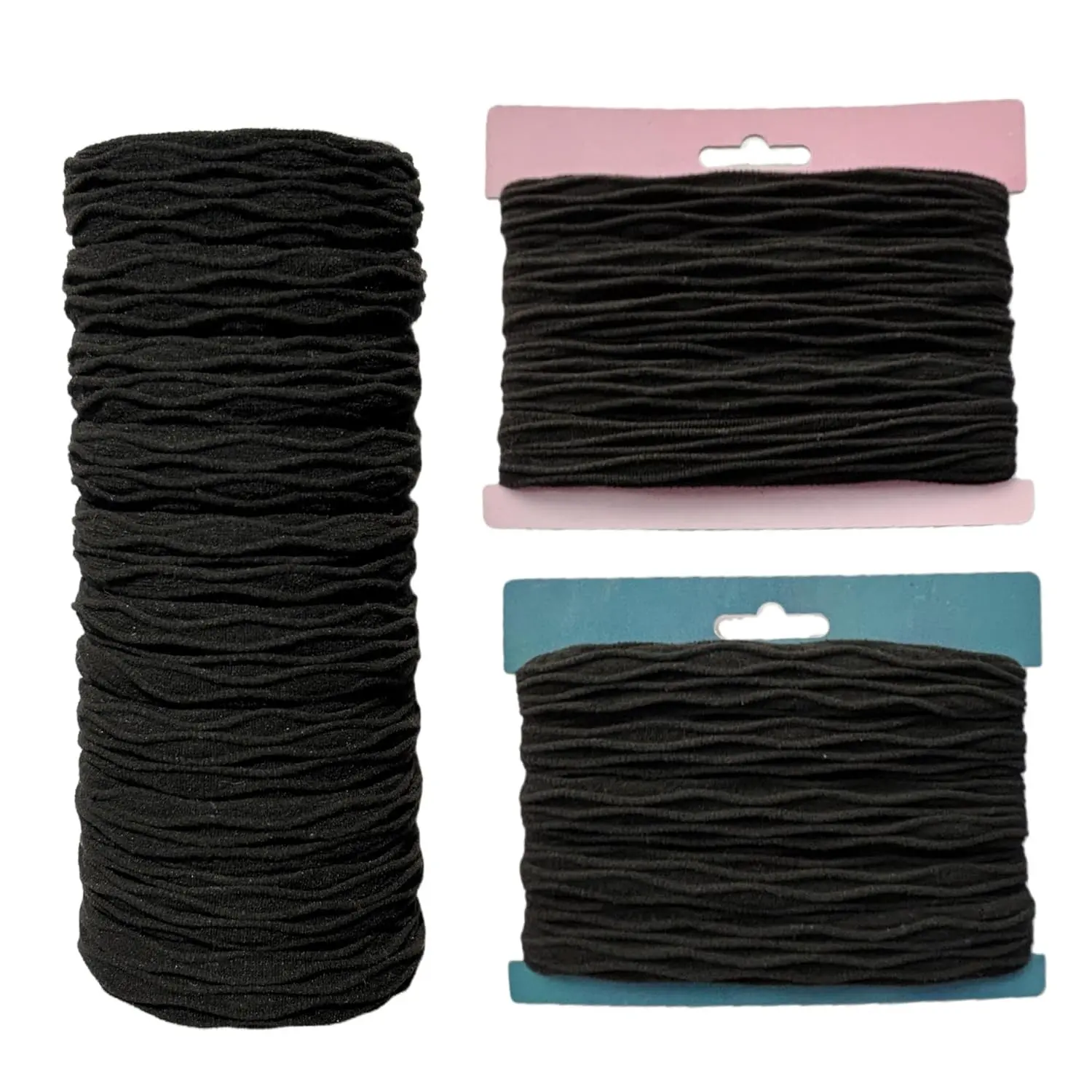 10 Pcs Black Hair Ties for Thick & Curly Hair, Seamless Soft Elastic Ponytail Holders, Strong No-Snag & Damage-Free for Buns & Updos, Bun Braids Updo, No Damage, Stretchy, Stretch Band