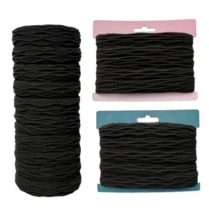 Black Seamless Hair Ties for Thick & Curly Hair Women, Stretchy Soft Strong, No Snag No Breakage No Damage Ponytail Holders for Bun Braids Updo 10 Pcs