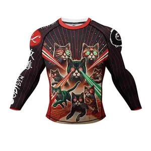 Popular Brazilian Jiu-Jitsu Rash Guard Surfing Jersey Beach Shirts Swimwear Diving Gym Shorts MMA BJJ Men Jiu Jitsu Fitness Tops