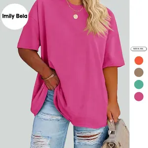 Imily Bela【XL 5XL】Women's Plus Size T Shirts Oversized Tees Summer Half Sleeve Crew Neck Tunic Tops