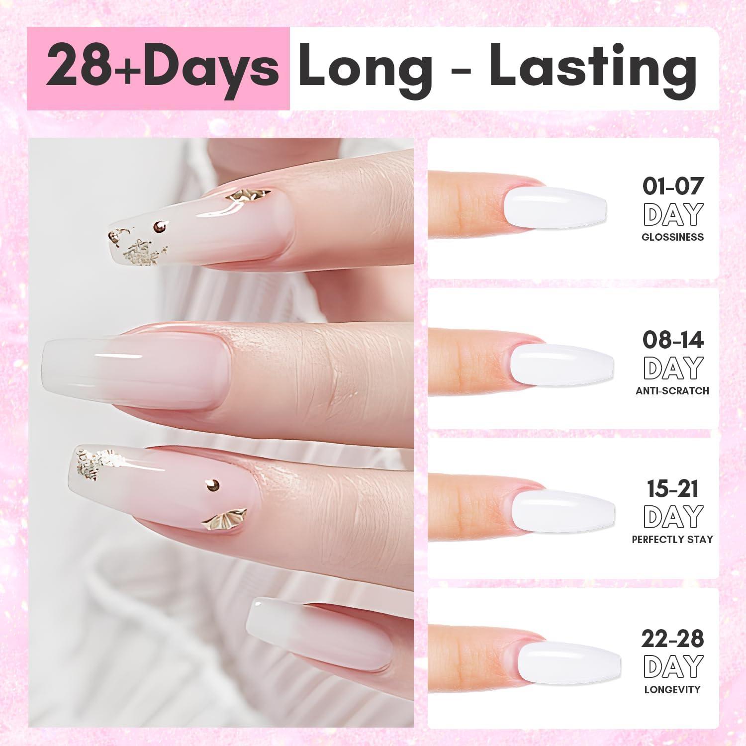Professional Polygel Nail Extension Kit, 1 Set Extension Nail Gel Set for Beginners, Quick Extended Hard Clear Gel Nail Polish, Home DIY Extend Kit, Nail Supplies