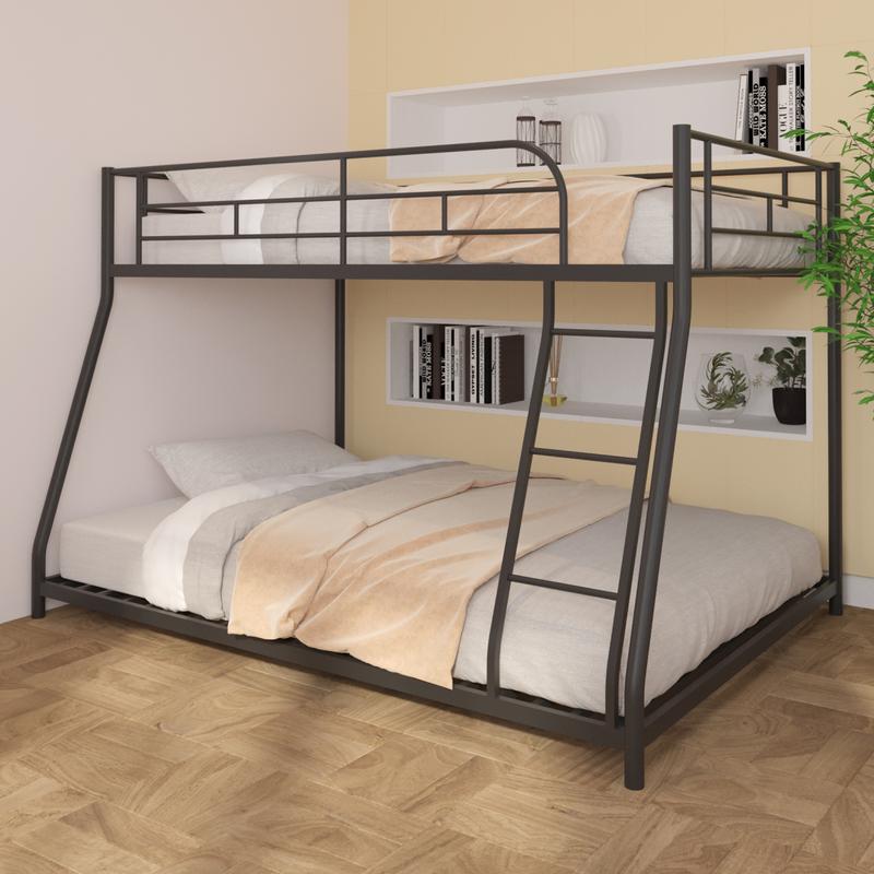 Metal Twin over Full Bunk Bed/ Heavy-duty Sturdy Metal/ Noise Reduced/ Squeak Free/ Wooden Slat/ No Box Spring Needed