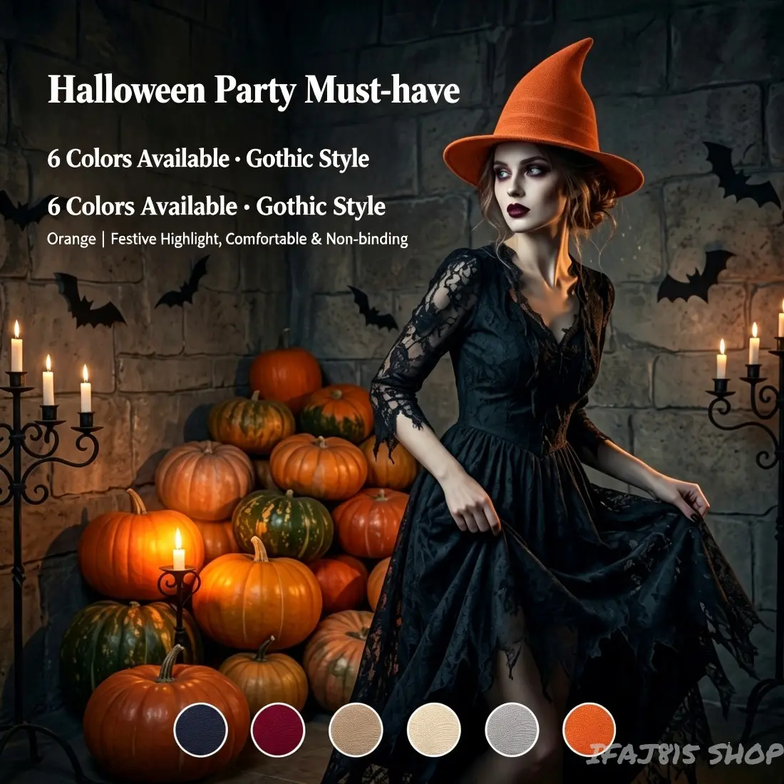 Women's Halloween Witch Hat, Foldable Pointed Wizard Magic Hat, Soft Cotton Cone Hat for Halloween Costume Party, Cute Sorceress Cosplay Accessory, Lightweight Reusable Party Prop for Trick or Treat, Dress Up Events and Spooky Season Decorations