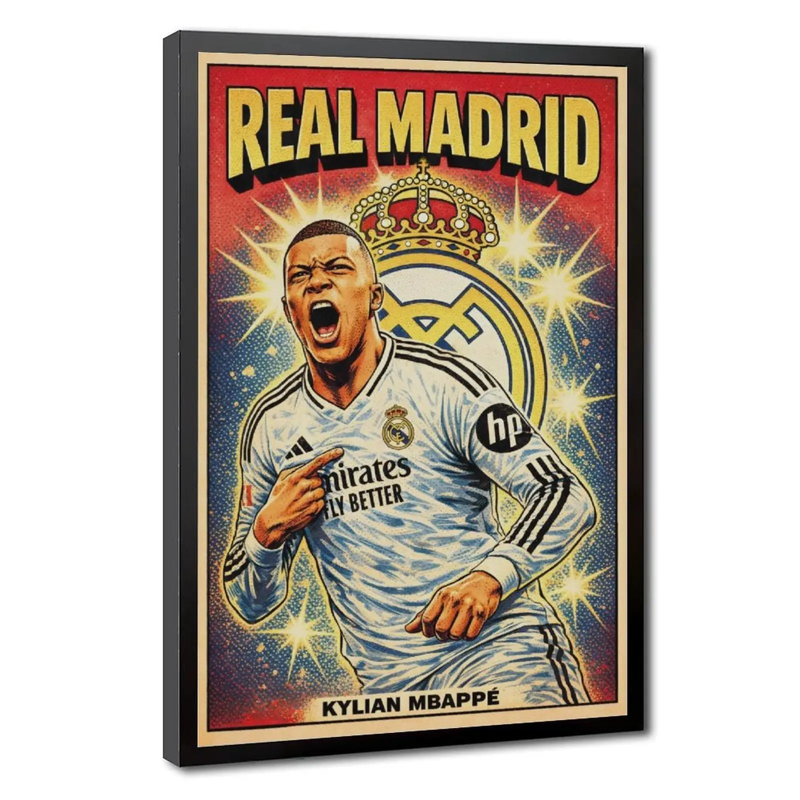 Kylian Mbappé Vintage-Style Inspirational Canvas Poster Artwork, Durable Fade-Resistant Home Decor for Fans, Hanging Wall Art for Boys' Room, Kitchen