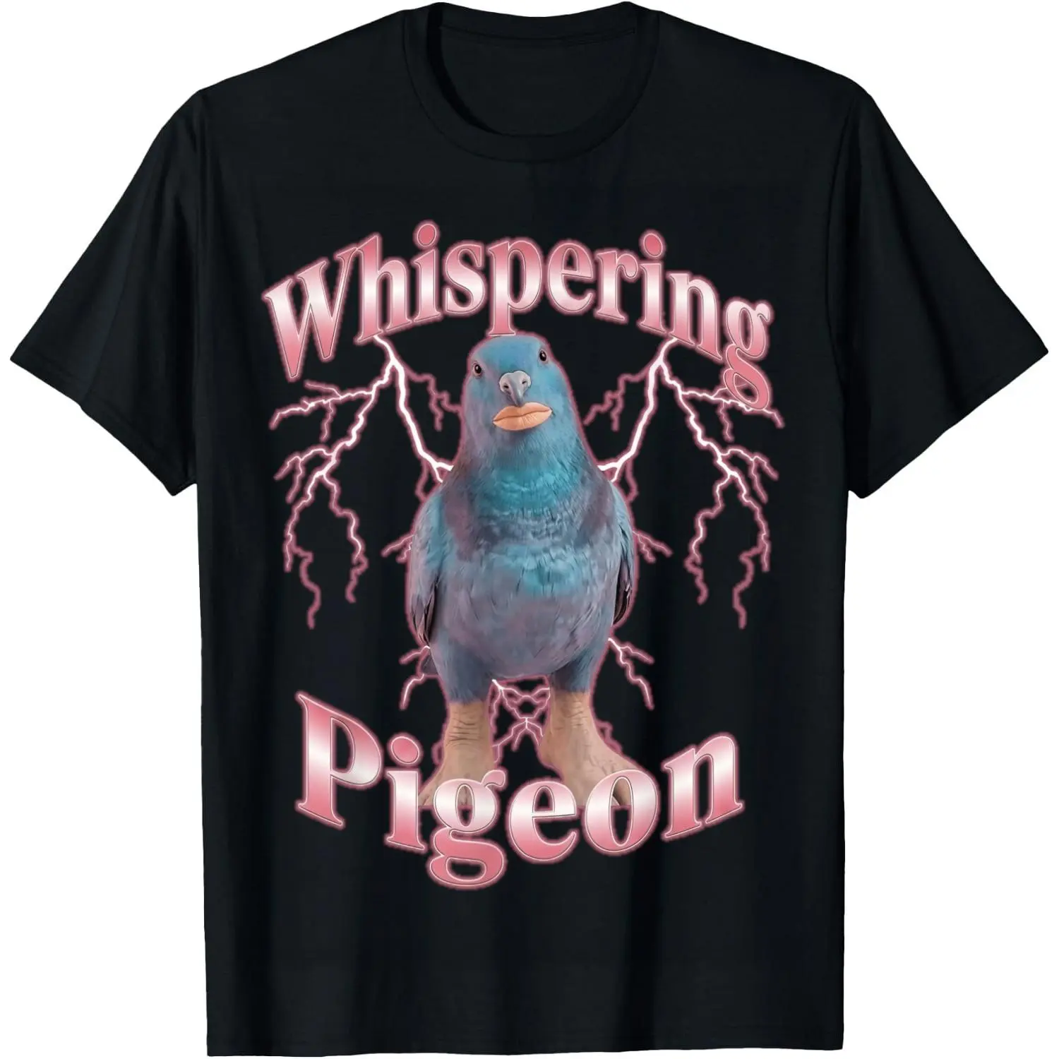 Whispering Pigeon Brainrot Meme Funny Men Women T-Shirt