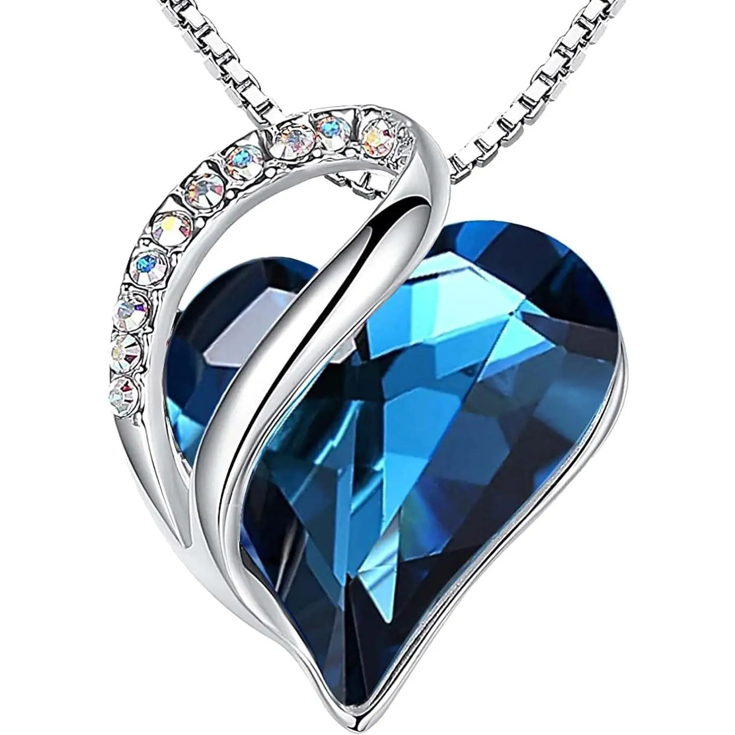 Infinity Heart Necklace with an Emerald Green Austrian Crystal Pendant, Silver-Plated Finish, 18"+2" Adjustable Chain for Daily Unisex Wear, Mother's Day Jewelry, Elegant