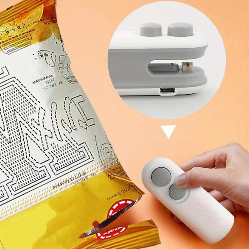 2 in 1 Mini Sealing & Cutting Machine, Portable Usb Rechargeable Snack Sealing Machine, Handheld Heat Sealing Device for Snack & Food Storage Plastic Sealer