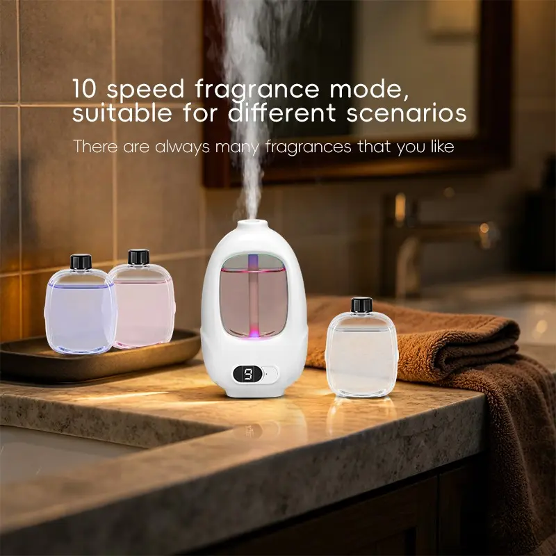 Smart Home Diffuser, Wall-Mounted & Desktop Aromatherapy Diffuser, Room Aromatizer, 9 Spray Modes, Digital Display, Easy Control, Ideal for Bedroom, Living Room, Office, Hotel, Perfect Gift