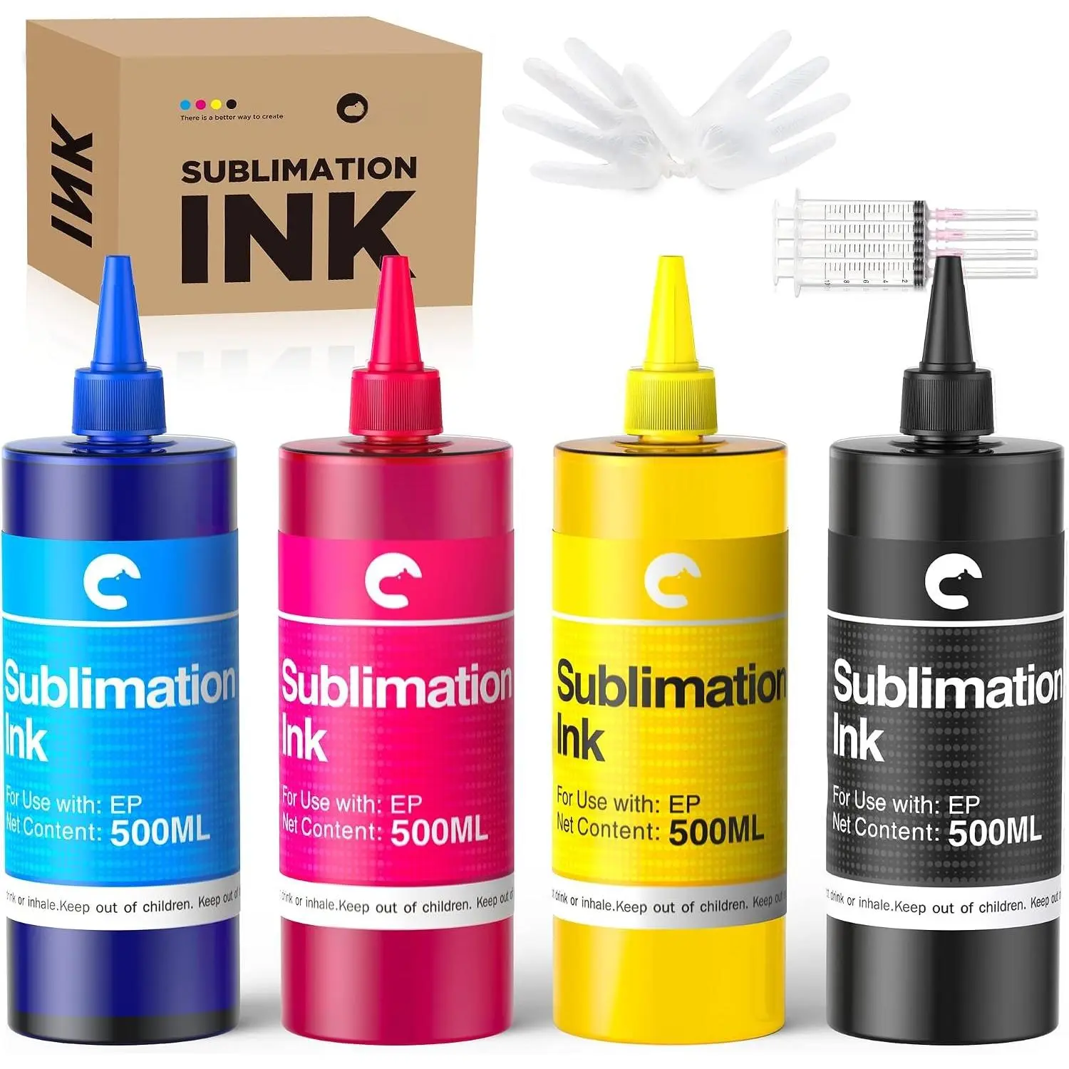 2000ml Sublimation Ink Refilled Bottles Work with WF7710 ET2760 ET2720 ET2803 ET2800 ET15000 C88 C88+ Inkjet Printers Heat Press Transfer  Mugs Plates T-Shirts Pillows Phone Case
