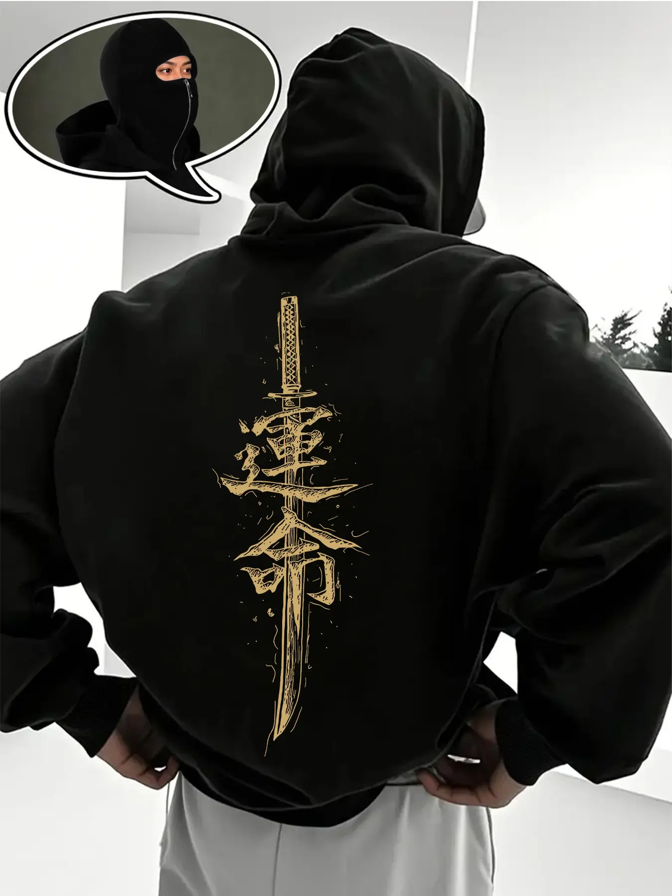 Winter Hooded Sweatshirt with Dual-Sided Print, Anti-Wrinkle Durable Fabric, Thick Fleece Lining, Streetwear Style, Couples Matching Option