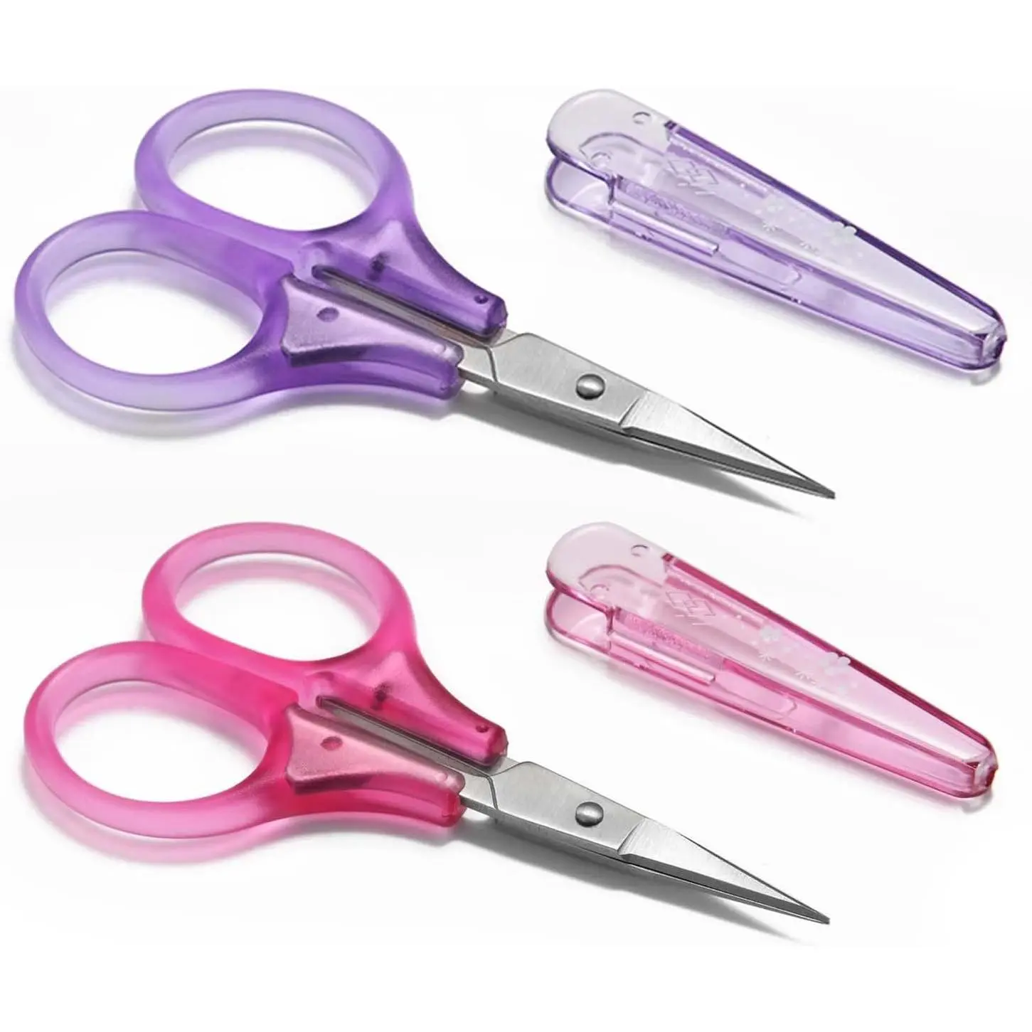 Mini Sewing Set with 3" Stainless Steel Mini Scissors, Straight Fine Tips, Cover, TSA Compliant, Craft Tools for Embroidery Work & Precision Detail Paper Cutting