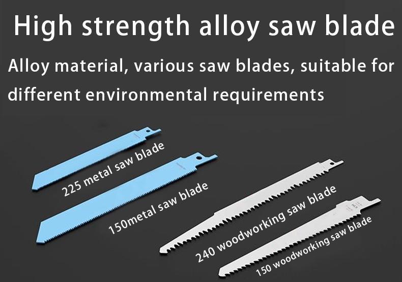 YUNXI Brushless Reciprocating Saw with BladesCordless Multi-Functional Reciprocating Saw – Electric Jigsaw for Wood, Metal & PVC Cutting – Woodworking & Gardening Saw with Battery tool-free blade change