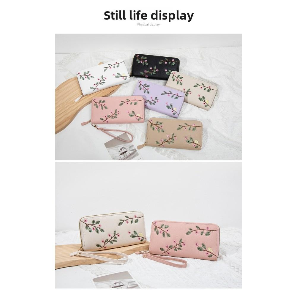 2026 Women’s Embroidered Floral Wallet – Multi-Card Organizer & Fashion Clutch Purse