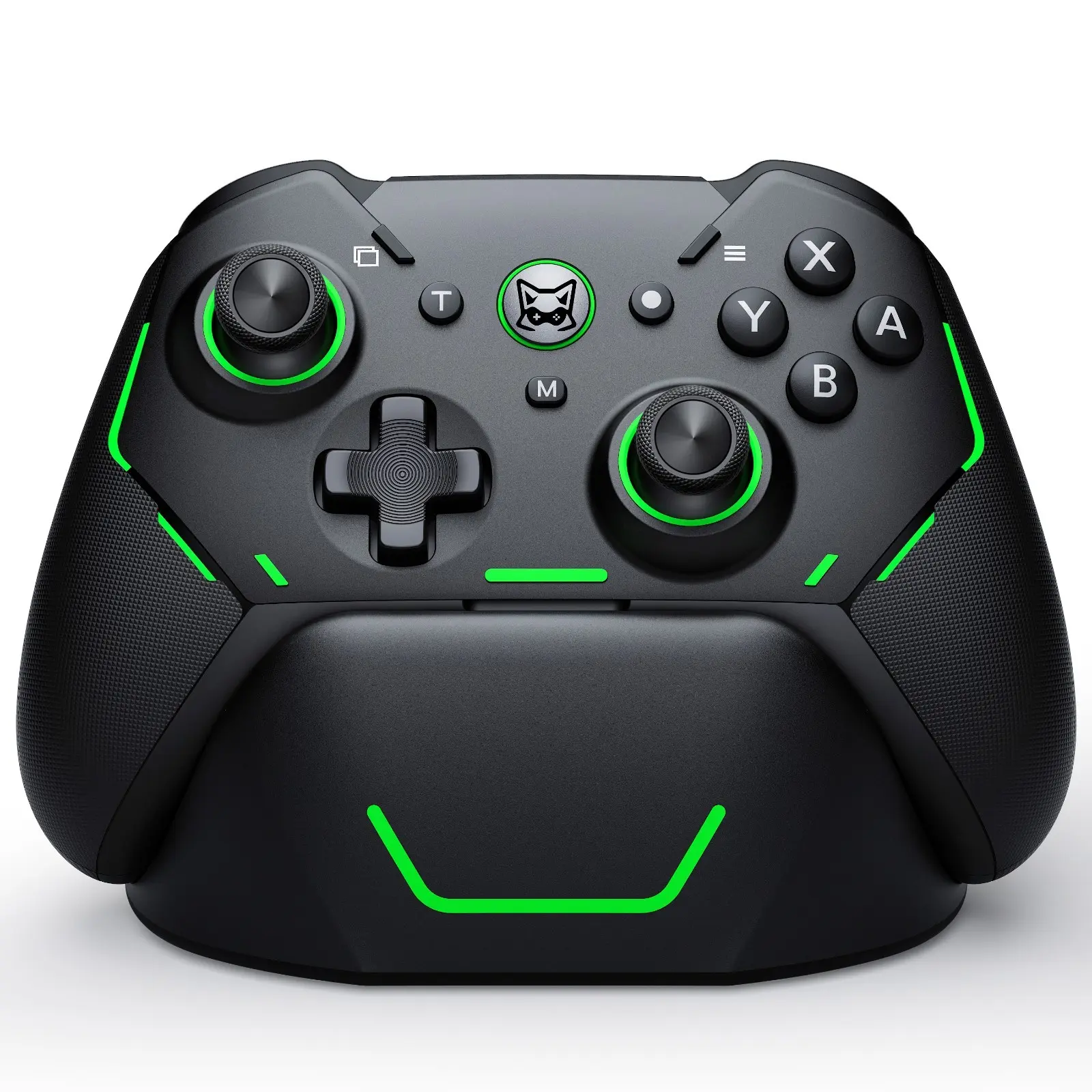 For Switch 2 Controller with Charging Dock, Hall Effect Joystick & Trigger, Wireless Pro Controller for Nintendo Switch/Switch 2/OLED/Lite, 7 Color RGB, Programmable Macros & Turbo