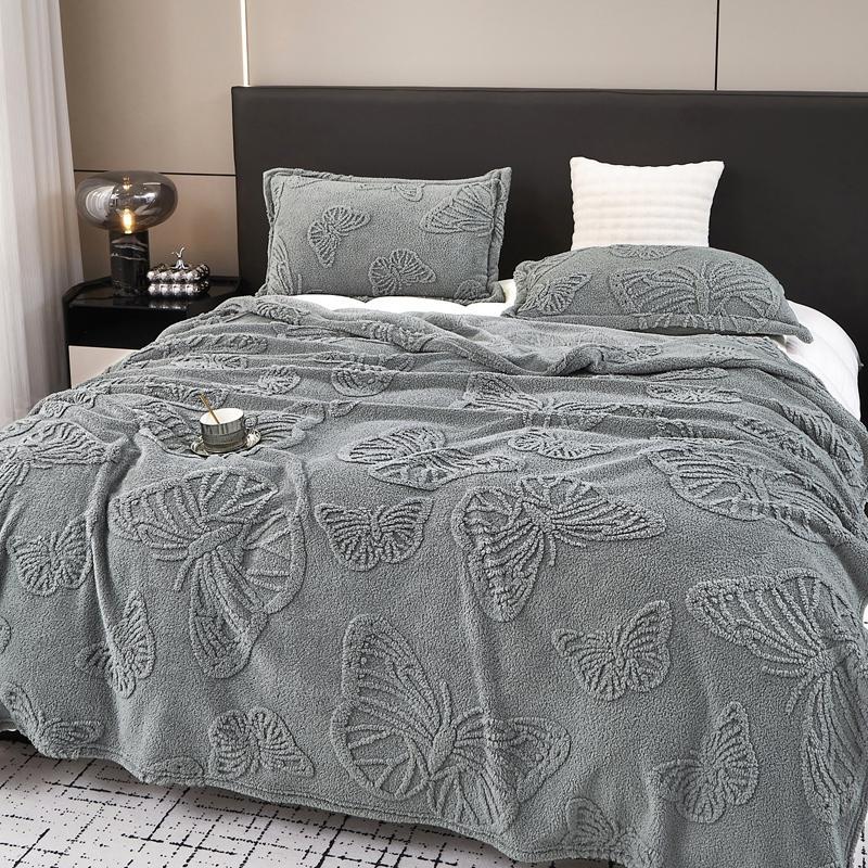 3D Butterfly Pattern Blanket, 1 Count Soft Comfortable Warm Throw, Air-conditioned Room Blanket, Warm Nap Blanket for Home & Office & Travel, Soft Bed Blanket