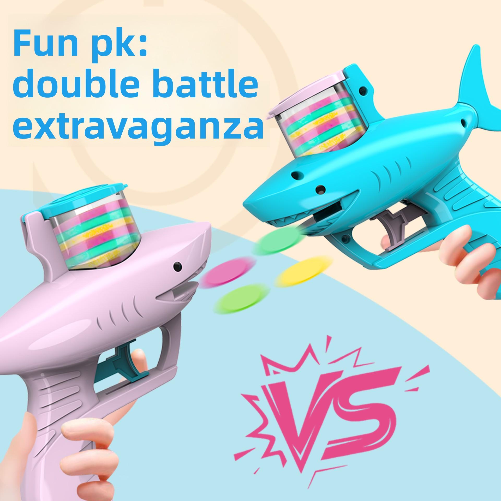 Children's Fun Shark UFO Gun Carrot Gun Parent-Child Outdoor Soft-Bullet Battle Continuous Launch Toy