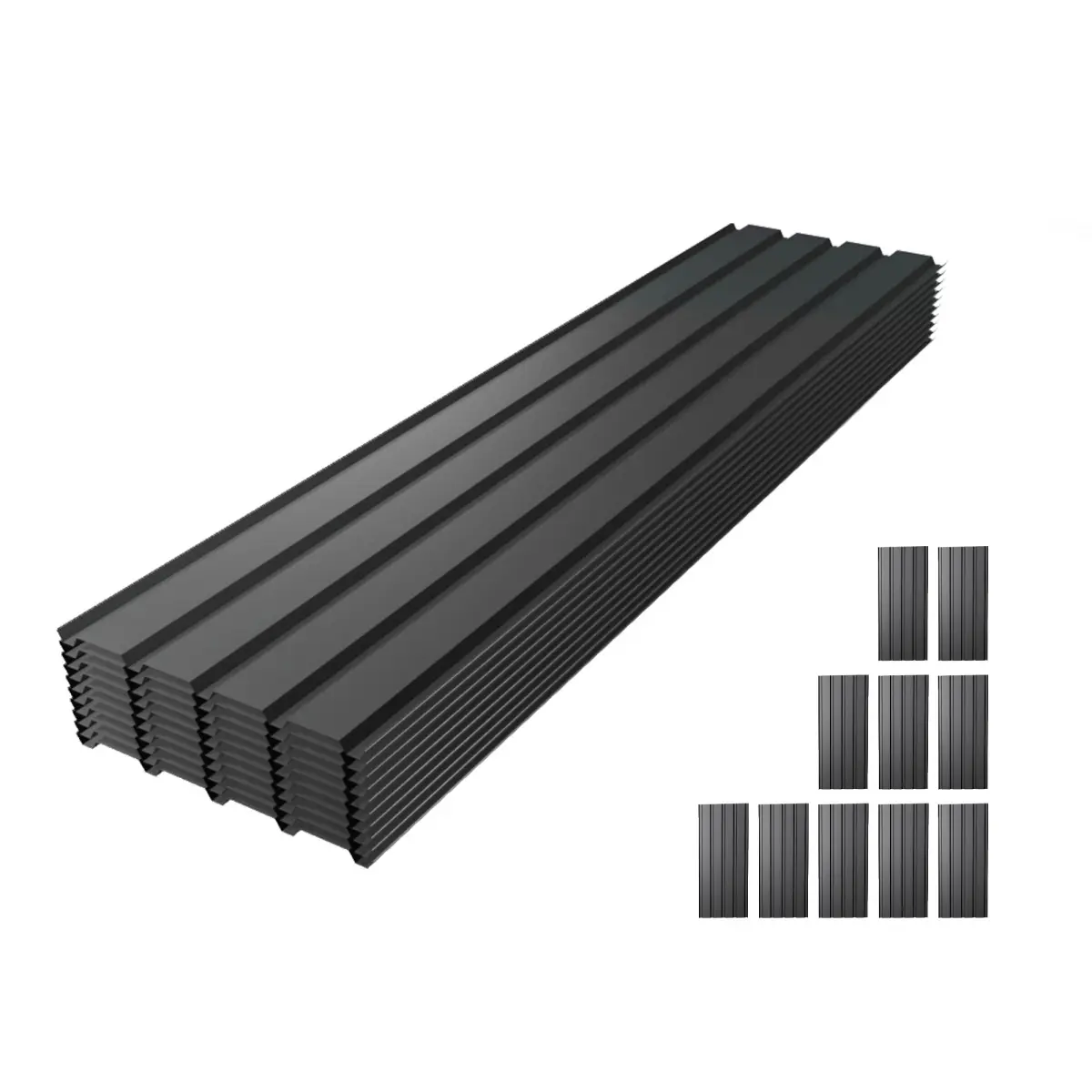 Metal Roof Panel Length 72.8IN Galvanized Roof Panels 10 PCS Waterproof Heavy Duty Metal Roof Panels for Outdoor House Storage Stables Patio Garages Sheds,Gray
