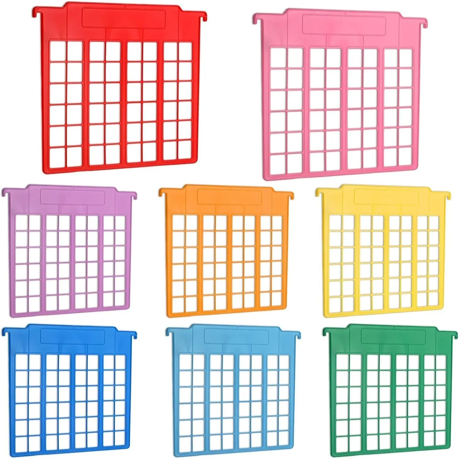 8 Pack File and Folder Dividers 9.4x12.7 Inch Plastic Hanging Filing Cabinet Dividers Organizers Insertable File Separators Supplies for Office Drawer Organization (Rainbow)