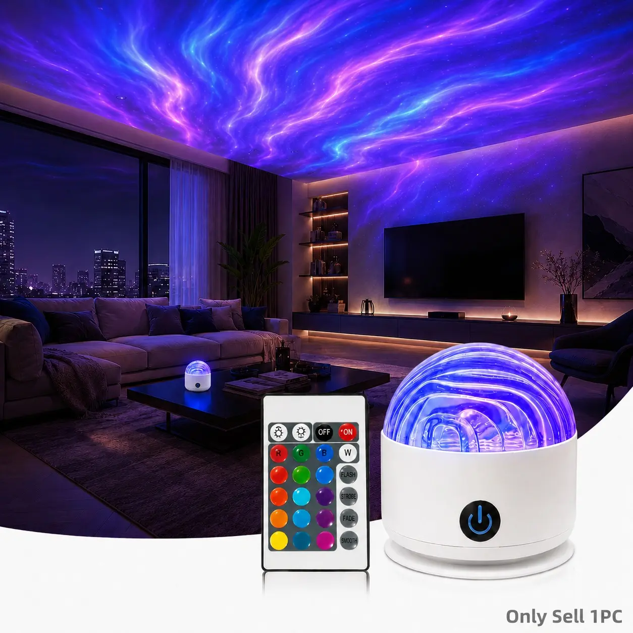 Northern Lights Projector, Rechargeable Aurora Galaxy Projector with 16 Colors, Dimmable Star Projector Night Light for Bedroom Ceiling, Dorm Room, Party and Cozy Home Decor, Aurora Projector Lamp, Aurora Ambient Lighting, Decorative Lights