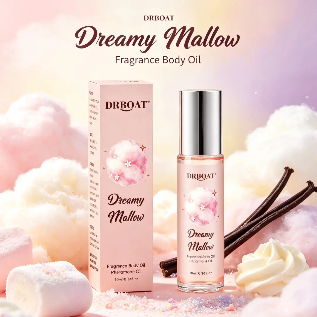 0.34oz Marshmallow Perfume Oil – Sweet Marshmallow Vanilla Concentrated Fragrance Oil Roll-On for Unisex, 10ml Pheromone Marshmallow Eau de Parfum for Women.