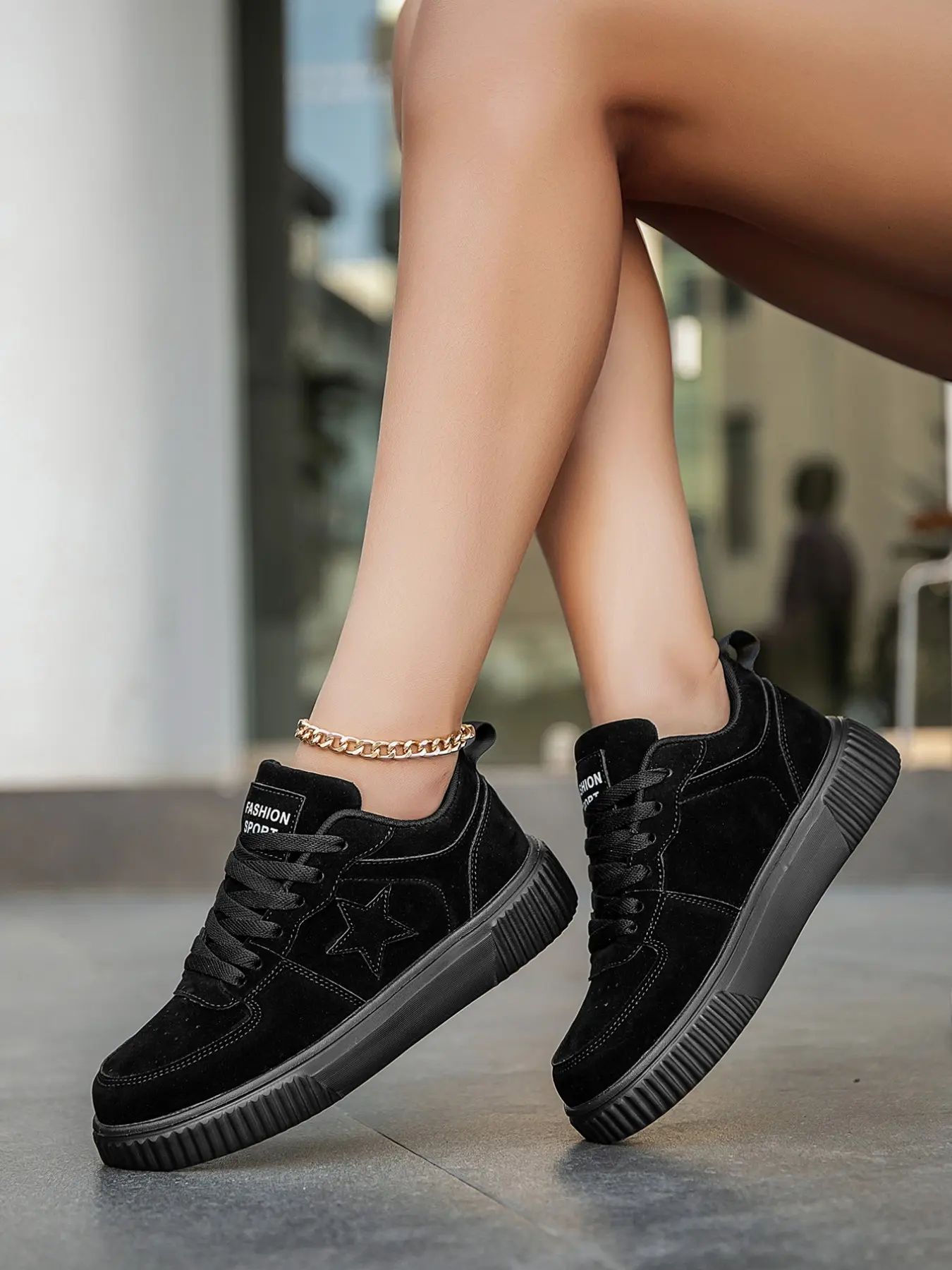 Women's Classic Fashion All-Season Casual Shoes, Breathable +4cm Heel Height, Comfortable Round Toe, Lightweight Outdoor Sneakers