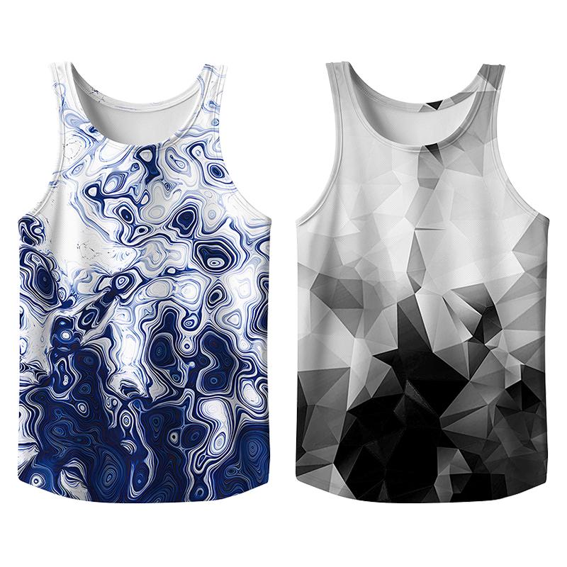 Vintage 2 Pack Oil Painting Tank Top, Trendy Menswear Funny Graphic Tees, Big and Tall Gym Workout Running Tee, Comfy Casual Sleeveless Vests