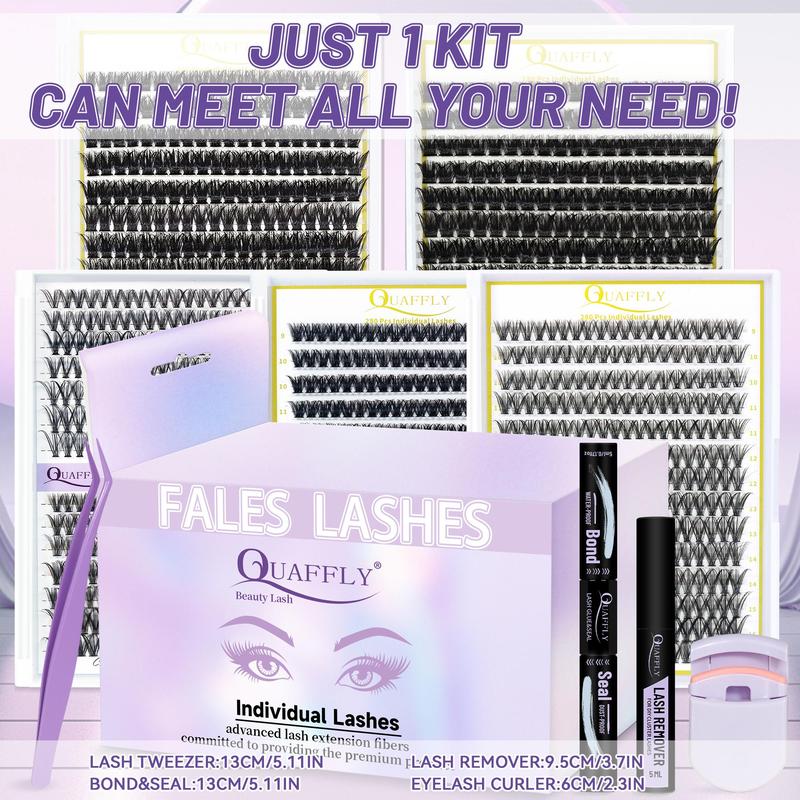 Mixed-Length False Eyelashes Eyelash Extensions Kit with Bond & Seal, Remover, Tweezers & Eyelash Curler, 1 Box Natural-Look, Self-Grafting Eyelash Clusters #TOP PICKS Mixed-Length False Eyelashes Eyelash Extensions Kit with Bond & Seal, Remover, Tweezers & Eyelash Curler, 1 Box Natural-Look, Self-Grafting Eyelash Clusters #TOP PICKS