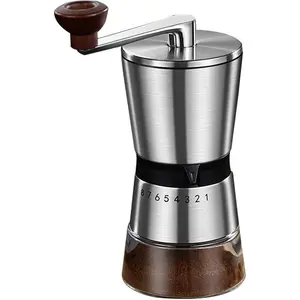 Precision Manual Coffee Grinder for Home Use 8 Adjustable Coarseness Settings Ceramic Universal for Travel Camping
